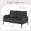 (Grey) Modern Upholstered 2-Seater Sofa with Side Pockets & Armrests 11