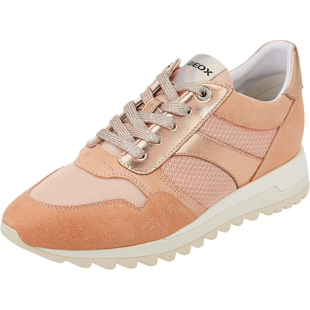 Geox (7 Uk, Peach) Womens/Ladies Tabelya Leather Trainers Multicoloured