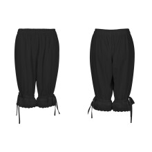 (black, S) Mutandine retrò con volant e fiocchi per donne e ragazze, ideali per cosplay in costume storico.
