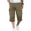 (Army Green, M) Herre 7/8-lengde stretch cargoshorts, arbeidsshorts med elastisk midje 1