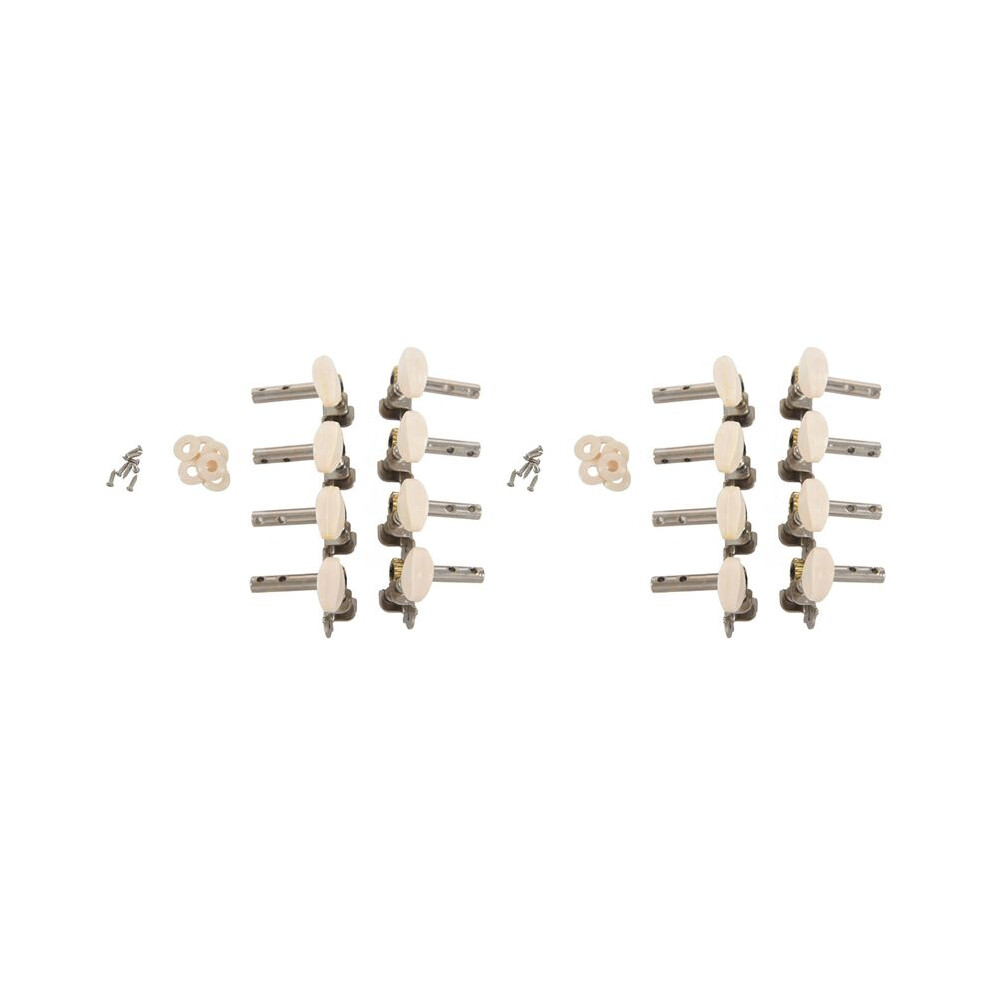 2Set Machines Tuners Pegs Tuning Key With White Pearl Knobs 4L+4R For Mandolin 4712933960387