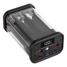 Custodia PowerBank da 22,5 W per 6 Batterie 18650, Nessuna Saldatura Necessaria, Protezioni da Sovraccarico per La Ricarica, Custodia di Alimentazione