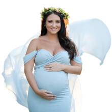 Safe and Skin Friendly Maternity Photography Gown in-light a