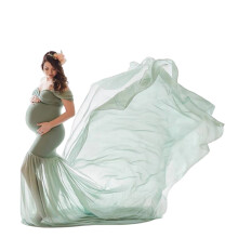 Maternity Dress for Photography Feature Smooth-freshwater green