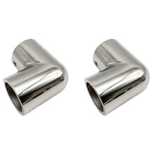 2X Connettore per Tubo per Barca Raccordo per Corrimano per Yacht per Barche Marine nel Acciaio Inossidabile 316 Raccordo per Tubo un Gomito un