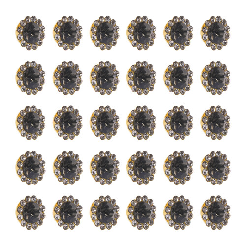 10 Graue Strass Knöpfe Sonnenblume Für Basteln