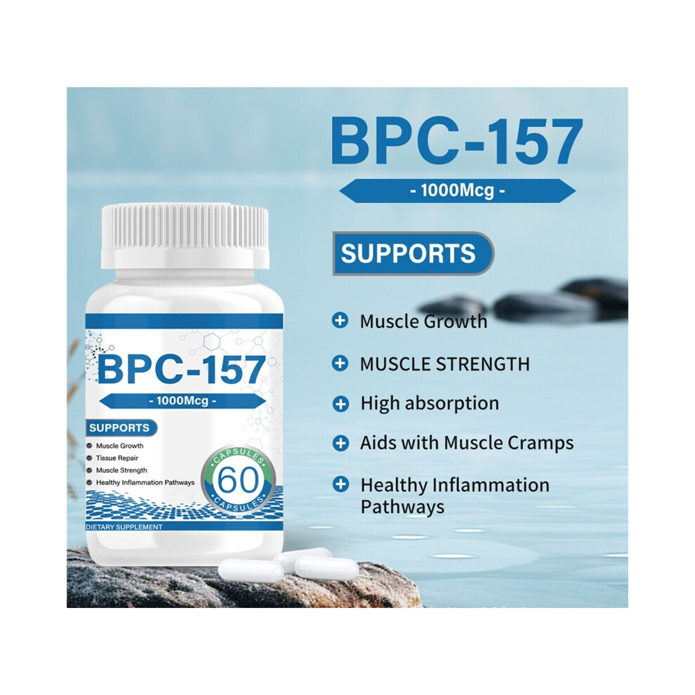 60Pcs BPC 157 Peptide Capsules,BPC 157 Peptide Capsules Oil for Skin,Energy Vitamins for Tiredness,Boostup for Menmultivitamin Tablets