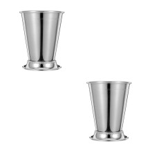 2Pcs Stainless Steel Cocktail Mixing Cups Silver Bar Goblets for Home