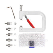 Perlenfassungsmaschine, Nietmaschine für Perlen, 5 Größen, Handpress-Perlenfassungswerkzeug-Set für