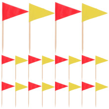 200Pcs Vivid Paper Cake Toothpick Flags with Stable Wooden Sticks