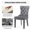 (Grey) Lux Velvet Upholstered Dining Chairs Set of 2 11