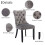 (Grey) Lux Velvet Upholstered Dining Chairs Set of 2 12