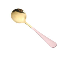 Pink Gold Round Spoon for Soup