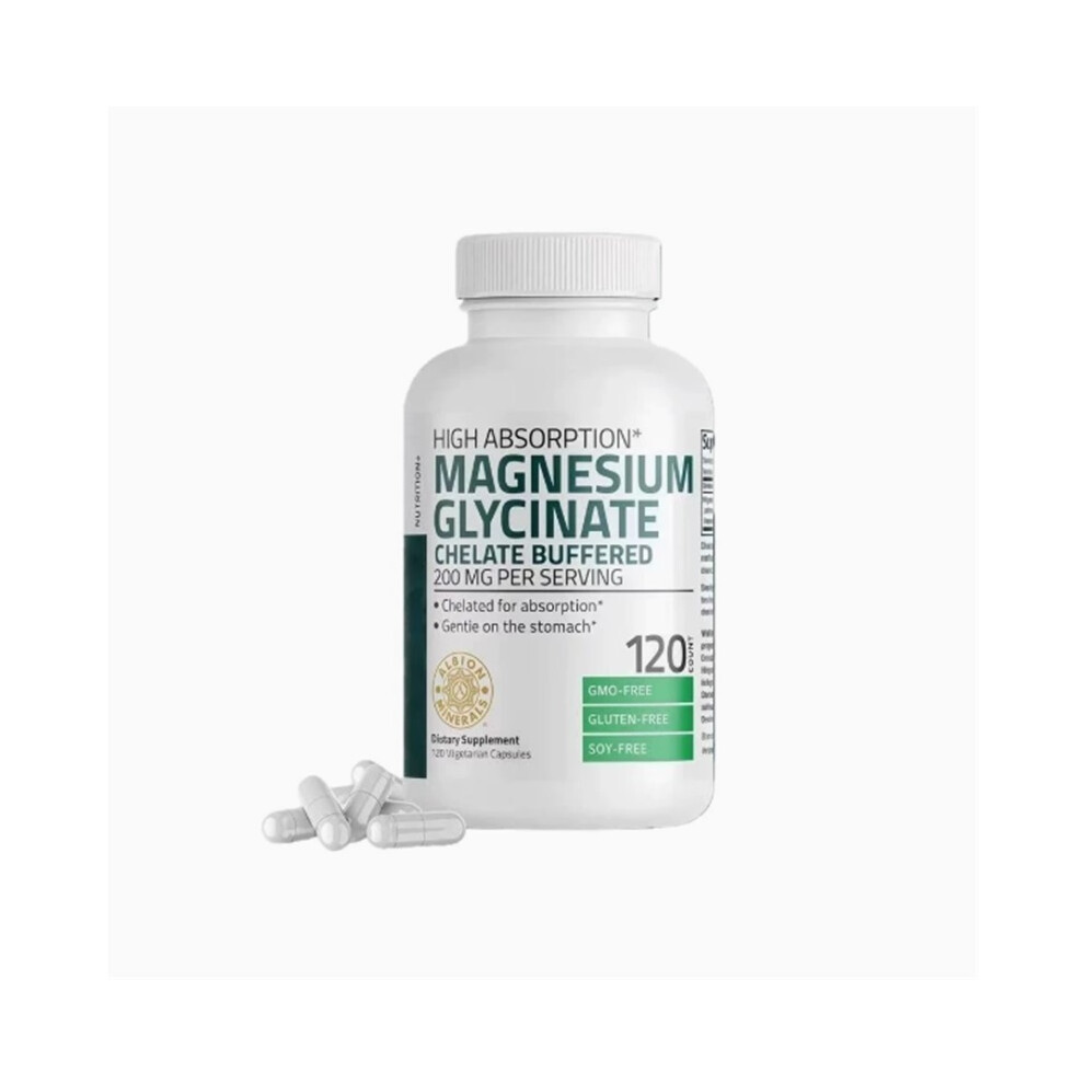 (120 Count (Pack of 1)) High Absorption Magnesium Glycinate 200mg, Chelate Buffered Gentle Formula