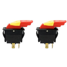 2X Interruptores Pulsadores Electromagnéticos Mecánicos de Madera de 20/12 A, 125/250 V, 5E4, para Herramientas Eléctricas, HY18