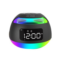 Tragbares LED-Radiowecker-Radio mit RGB-Farblicht, kabellosem Lautsprecher, Dual-Wecker und Schlumme