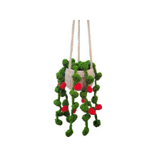 Rückspiegelanhänger mit niedlichen Topfpflanzen, gehäkelt, handgestrickte Pflanzen-Hängeornamente, A