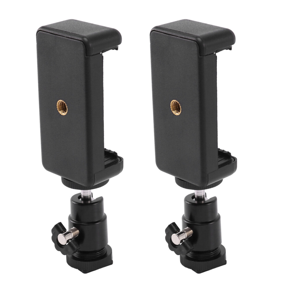 2X 2 In 1 Mobile Phone Clip Holder 360 Hot Shoe Adapter Mount Fit For Dslr Slr Camera 6032462164284