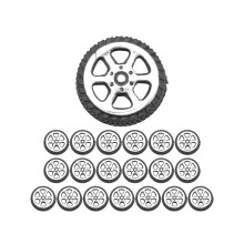 Kunststoffrolle, 2 mm Durchmesser, Achse, Auto-LKW-Modellspielzeugrad, 20 mm x 6 mm, 20 Stück