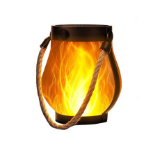 Gartenlaterne mit flackernder Flamme, doppelter Ladefunktion (USB & Solar), wasserdicht, zum Aufhäng