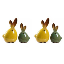 4X Ceramic Rabbit Figurine Home Decor Furnishing Animal Statues Porcelain Modern Art Home Decoration Crafts Gift