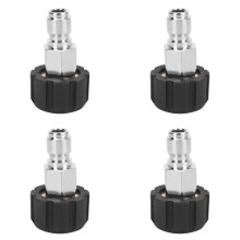 4X Hogedrukring Twist Connect M22 14 mm X 3/8 Inch Snelkoppelingsplug Hogedruk B-Fitting Snelkoppelingnippel, 5000 PSI, TWIS281