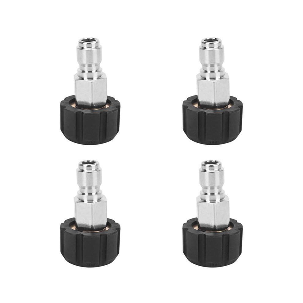 4X Pressure Washer Twist Connect M22 14Mm X 3/8 Inch Quick Disconnect Plug Coupler Nipple, 5000 Psi, Twis281 6031576034162