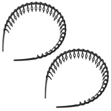 2X Plastic Teeth Comb Hairband Hair Hoop Headband Black For Woman