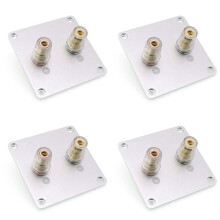 4X 2-Bit Audio Speaker Terminal Square Copper Binding Post Loudspeaker Box Wiring Terminal Board 80x80mm Accessories