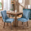 (Light Blue) Lux Velvet Tufted Kitchen Dining Chairs Set of 4 2