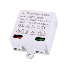 LED-Transformator 12V/0-10W, Netzteil, elektronischer Transformator für 12V-LED-Leuchten und LED-Lam