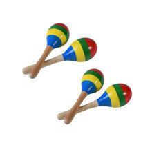 Maracas, Handrasseln aus Holz, Rumba-Shaker-Musikinstrument für Kinder und Erwachsene, 4er-Set