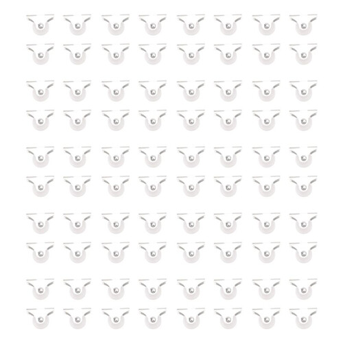 80 Pcs White Plastic 25mm Diameter Furniture Replacement Caster Wheel