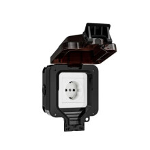 IP66 Wasserdichte Steckdose 220V Schwarzer Wandstecker mit integriertem elektrischem EU-Haushaltsger