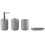 4 Pcs Plastic Bathroom Accessory Set,Bath Toilet Brush Accessories Set with Toothbrush Holder,Toothbrush Cup(Grey) 1