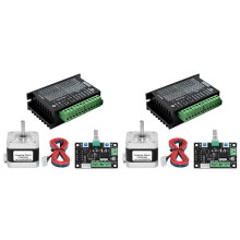 2X Stappenmotoraandrijfset 17HS4401+TB6600 4A+MKS OSC Verstelbare Voorwaartse en Achterwaartse Snelheid voor CNC-Graveurschuiftafel