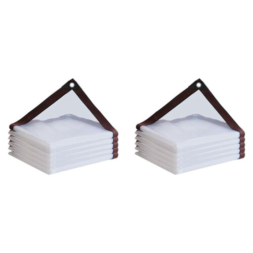 2X Bâche Imperméable - Bâches Transparentes et Résistantes, Couverture Transparente Extérieure 2X4M