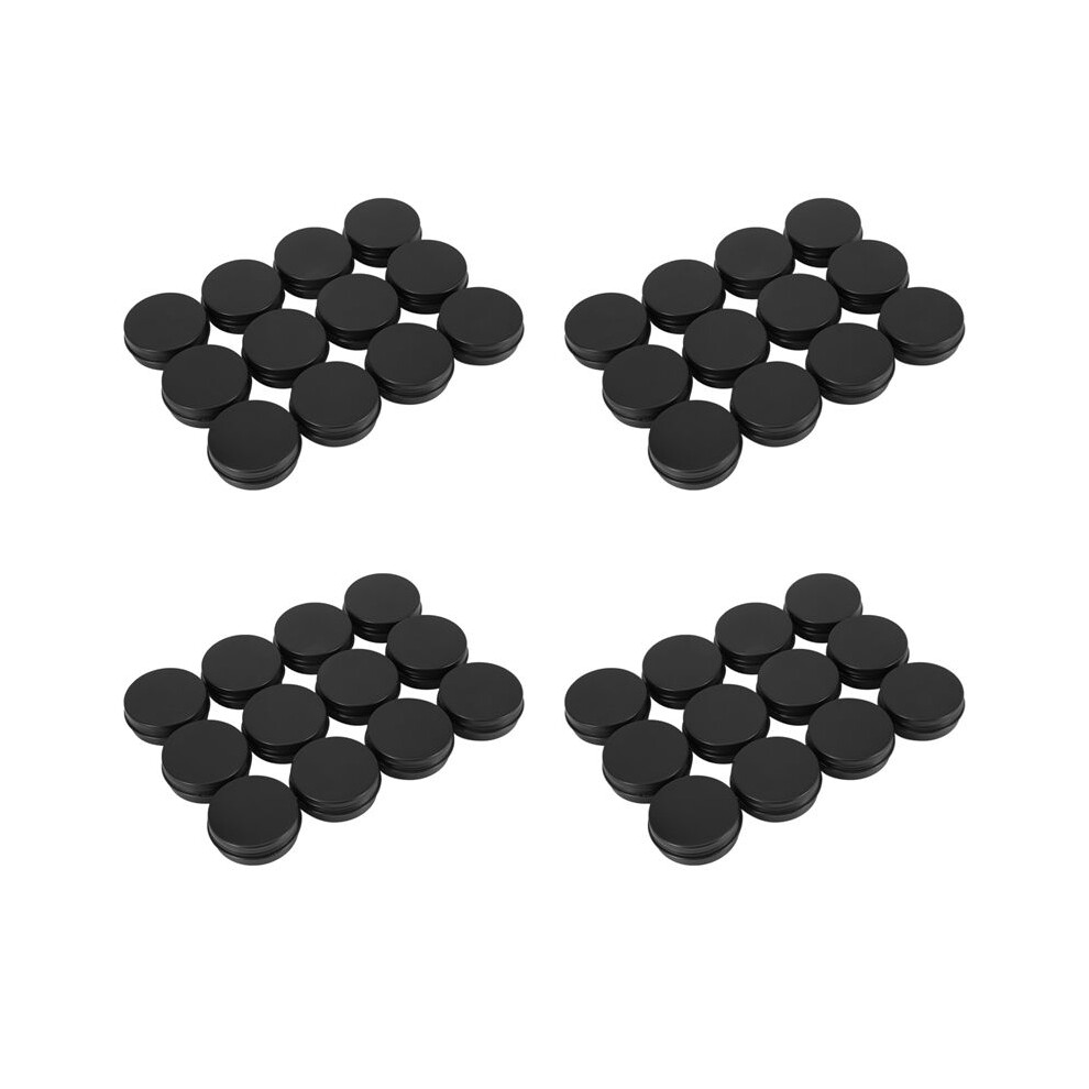 48Pcs 1Oz Black Aluminum Tin Jars Round Screw Lid Containers Empty Metal Storage Cans