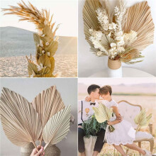 10Pcs 18 Inch Natural Trimmed Spear Tropical Leaves Fans Boho Wedding Decor Hawaiian Decoration