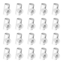 20 Stück PVC-T-Rohrverbinder für DIY-Möbel, Gartenregal,-Weiß