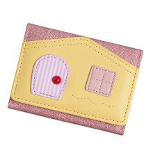 Cartoon And Fun House Shaped Wallet PU Leather Coin-light pink