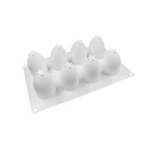 Silikonform für Ostereier mit acht Mulden, dreidimensionale Eiform, Gipsform zum Selbermachen, handg