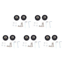50 X 22 mm Set van 10 Vervangende Wielen voor Bagagekoffers, PU-Zwenkwielen, Reparatiesets voor Koolstofstalen Lagers