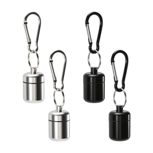 4 Pack Ear Plug Carrying Case Keychain, Portable Keychain Pill Case, Waterproof Metal Earplug Case Small Pill Container