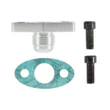 AN10 Turbo Oil Return Drain Flange Adapter Kit for Garrett GT28 GT30 GT35 T25 with M8X1.25mm Bolts Silver