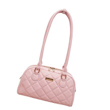 Elegant Quilted PU Shoulder Bag Evening Bag Comfortable-Pink