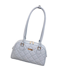 PU Leather Shoulder Bag Quilted Design Lightweight-light blue