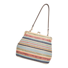 Sac à bandoulière en paille de couleur vibrante, sac de-couleur