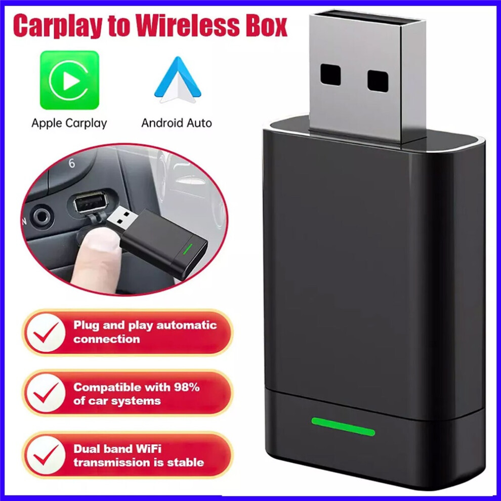 Wireless Carplay Adapter For Iphone Android 2In1 Usb Carplay Dongle,Plug & Play 6951617011733