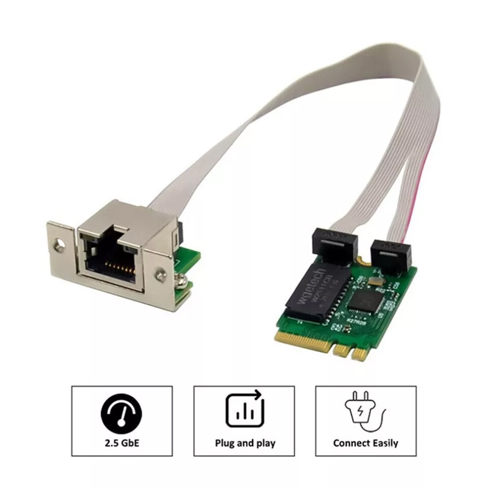 M.2 Gigabit Lan Adapter 2.5G/1000/100Mbps Rj45 Network Card (M.2 A+E Nic 2.5G) 6951617011542